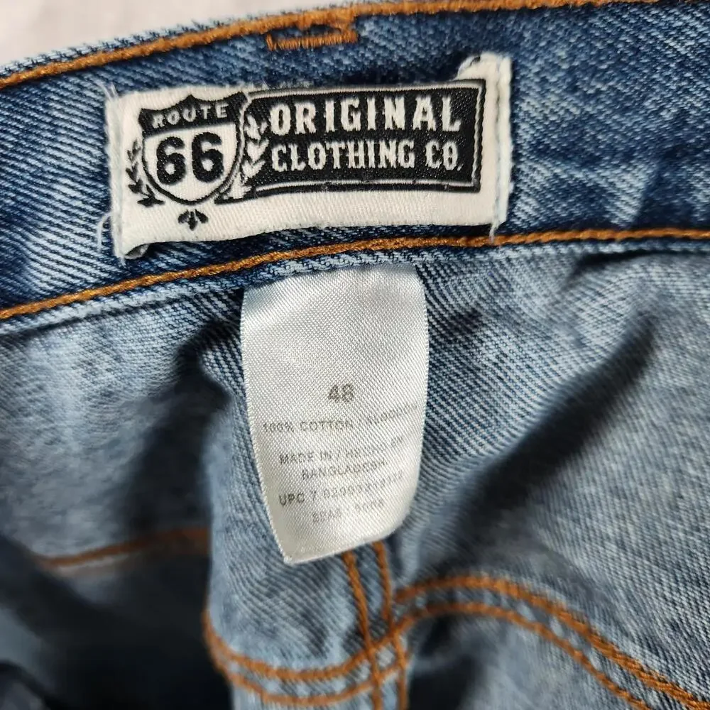 Route 66 Denim Shorts Mens 48 Blue Jean Carpenter‎ Style Relaxed Fit Baggy Y2K